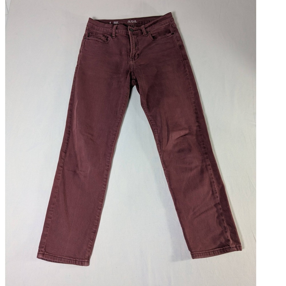 a.n.a High Rise Straight Leg Jeans Burgundy Size 4 Red Denim Pants